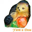 Ёжики с яблоком садовая фигура
