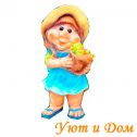Садовая фигура Гном девочка